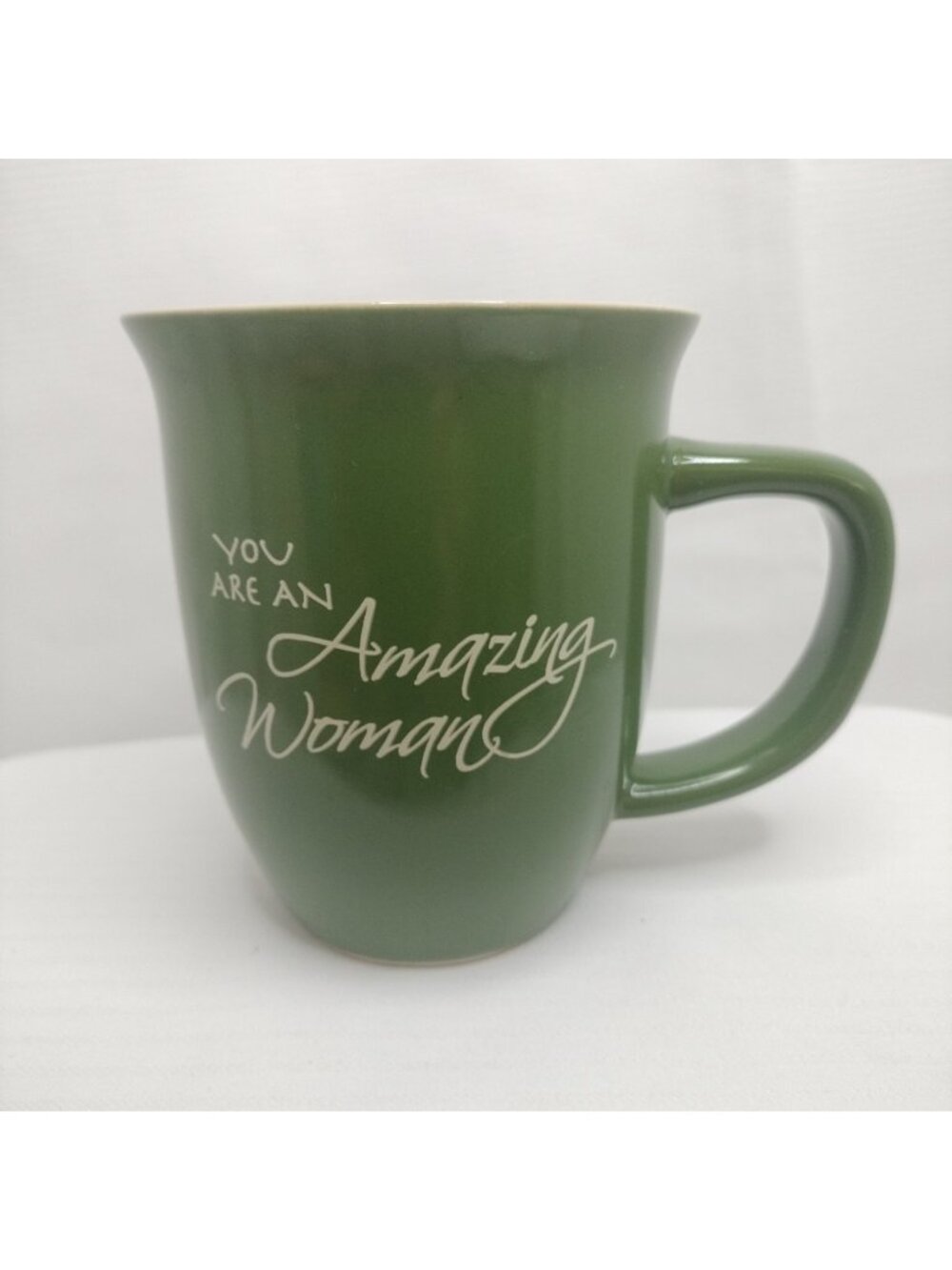 You are An Amazing Woman Mug Cup Proverbs 31:29 Green Tan Abbey Press 4"1/2x4